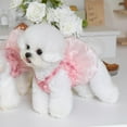 thumbnail image 4 of HQREA Pink Tulle Dog Dresses Rose Flower Puppy Cat Wedding Dress Princess Costume for Teddy, 4 of 7