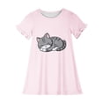 thumbnail image 3 of RXIRUCGD 2025 Vêtements d'Été pour Enfants 3-12 Ans Mode Imprimée Pyjama Rêveur Mi-Mollet Chemise de Nuit, 3 of 3