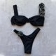 thumbnail image 1 of Trajes de baño Amzcrzy Tankini para mujer, trajes de baño, trajes de baño, bikini, moda, cómodo bikini de color sólido, traje de baño de color liso para mujer, conjuntos de bikinis, negro, S, 1 of 3
