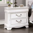 thumbnail image 3 of Twin Size Bed Dresser Mirror Nightstand 4pc Bedroom Furniture Set White Formal Faux Wood Carved, 3 of 8