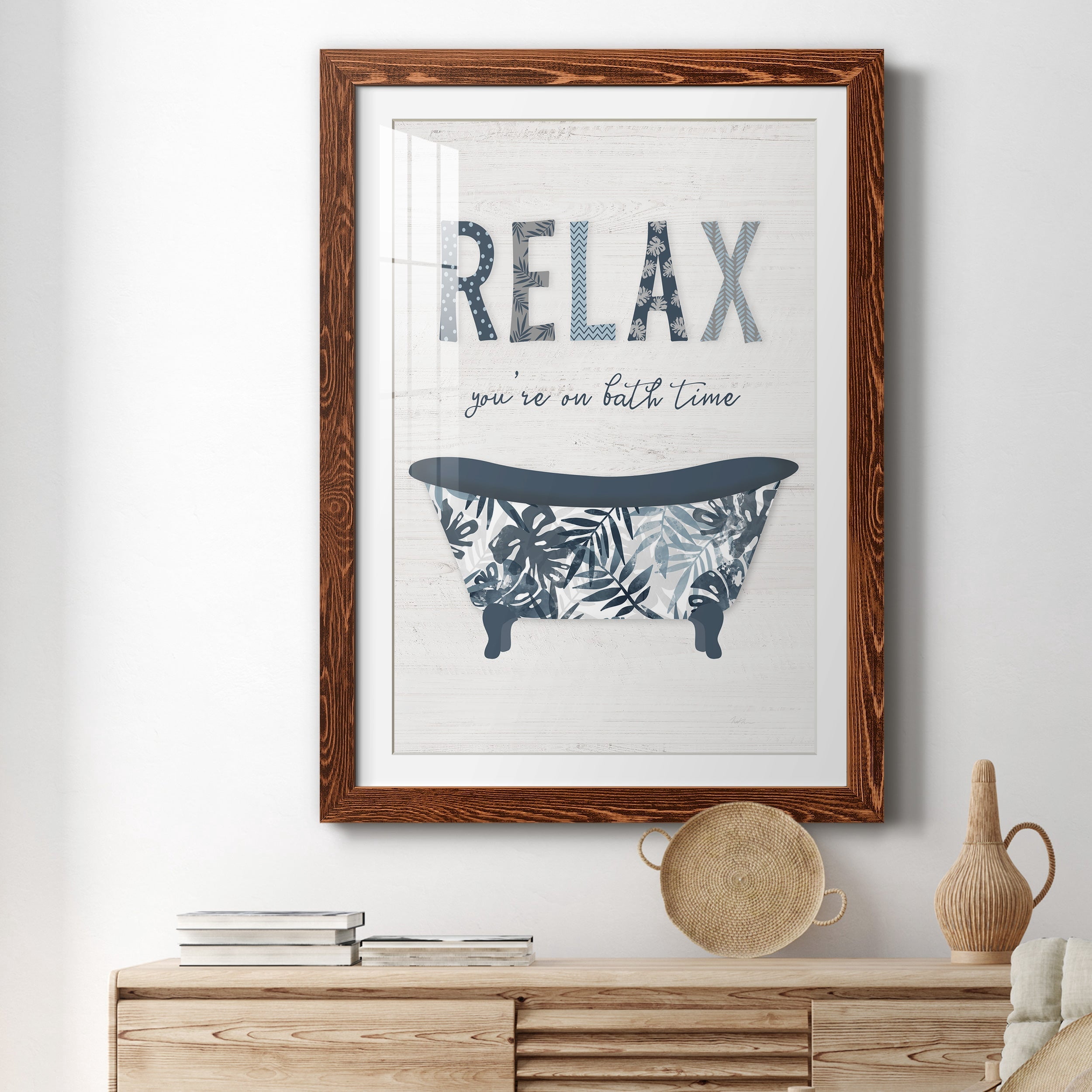 Palm Bath I - Premium Framed Print - Distressed Barnwood Frame - Ready to Hang