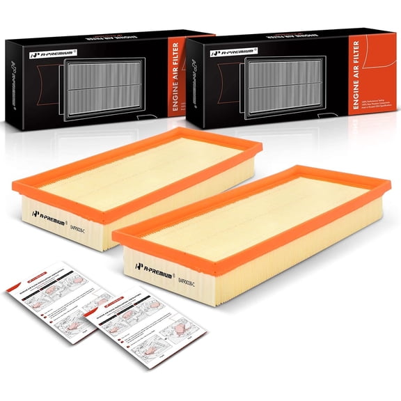 A-Premium 2-PC Engine Air Filter Compatible with Mercedes-Benz S550 2012-2017, SL550 2013-2020, CLS550, E550, GL450, GL550, GLS550, G63 AMG, GLE63 AMG, S63 AMG, & More