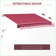thumbnail image 6 of Retractable Patio Awning, 13' x 8' Manual Crank UV Water-Resistant for Deck Balcony Yard, Burgundy Red | Aluminum | Gray, 6 of 9