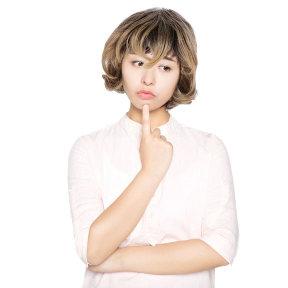 CRILSTYLEO Womens Wigs 1Set 16.0x11.0x3.0in Short Curly Yellow Fiber for Fun Events