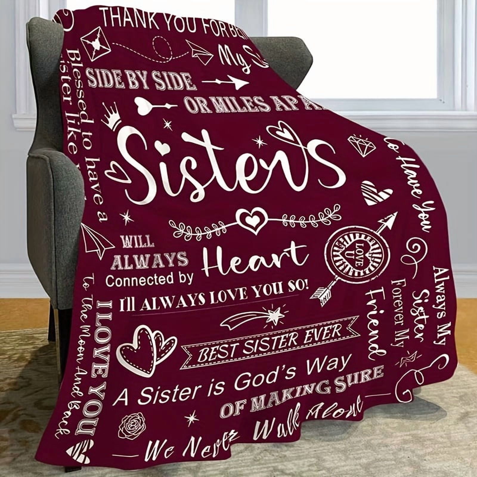 1pc To Sisters Gift Blanket Lady's Gift Sister Gift Birthday Gift Christmas Soft Cozy Purple Flannel Blanket