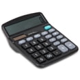 thumbnail image 1 of Desk Calculator For Office, Dual Power Large Display Basic Calculator Functions With Big Button And Financial Features For Home And Business Use (Black), 1 of 5