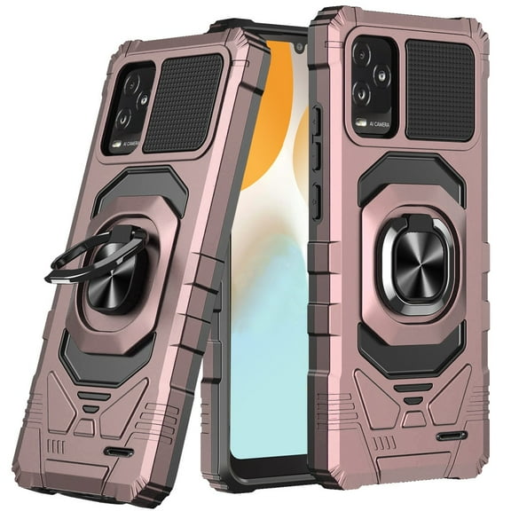 For BLU View 5 PRO B170D Robotic Ring Kickstand Phone Case - Rose Gold