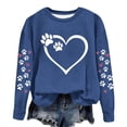 thumbnail image 4 of BVOFAR Sweatshirts for Women Cute Heart Dog Paw Print Pullover Fall Crewneck Long Sleeve Tops Trendy Casual Sweatshirt 2024, 4 of 4