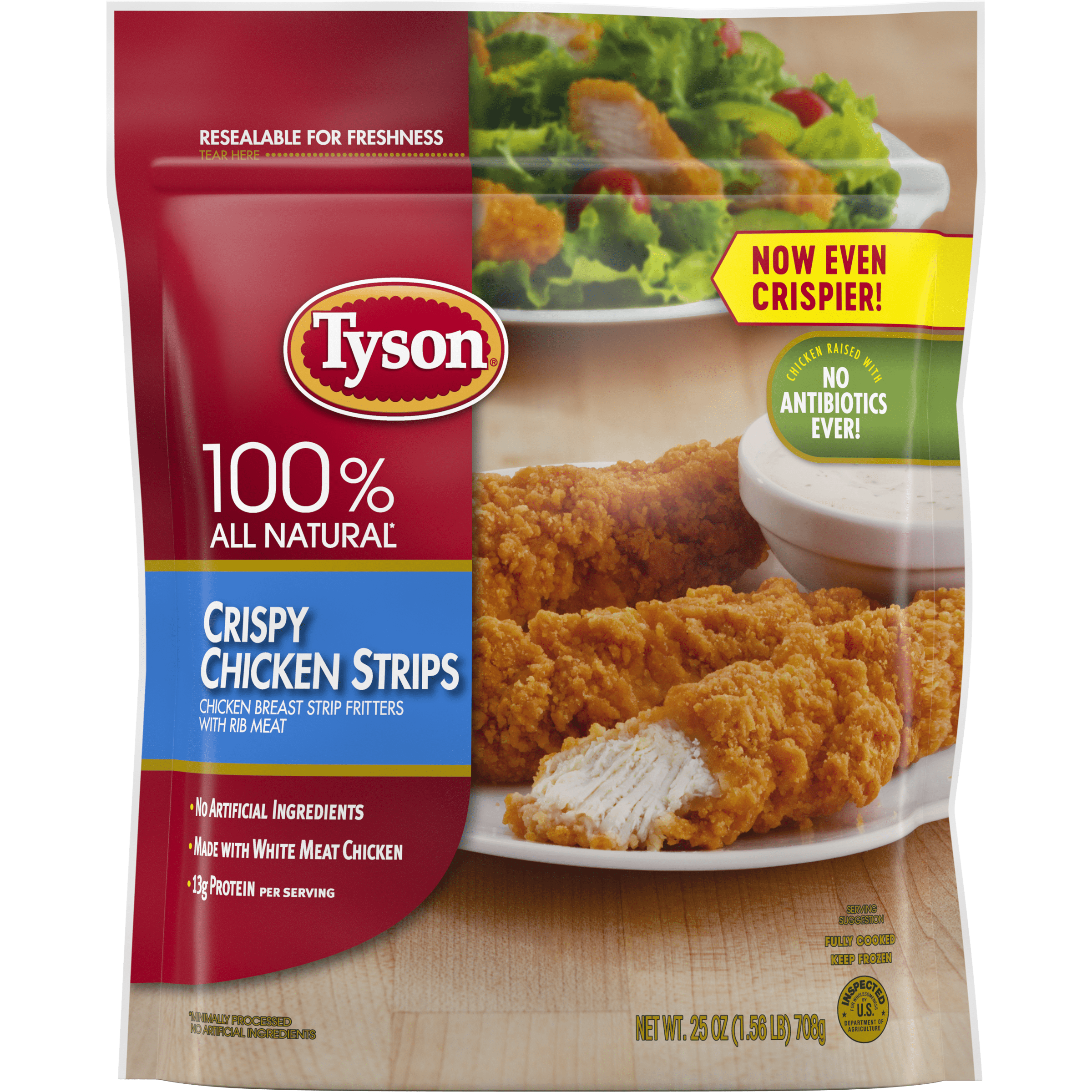 Tyson Fully Cooked Crispy Chicken Strips 25 Oz Frozen