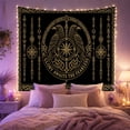 thumbnail image 2 of Norse Ravens And Compass Rose On Black Background, Majestic Gothic For Mythology Fans, Celtic Knotwork Wall Art, Graduation Gift Tapestry Wall Hanging for Man Cave and Dorm, 2 of 7