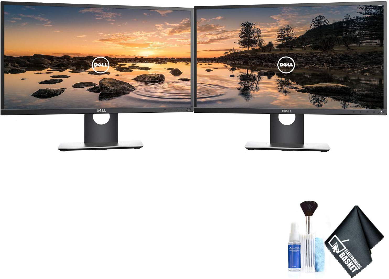 Dell P2417H 23.8" 169 IPS Dual Monitor Set with Deluxe