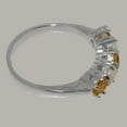thumbnail image 4 of LBG British Made 10k White Gold Natural Citrine & Opal October Birthstone Womens Anniversary Ring - 33 size options - Size 12, 4 of 7