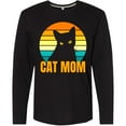 thumbnail image 3 of Inktastic Mother's Day Cat Mom Black Cat Sunset Long Sleeve T-Shirt, 3 of 5