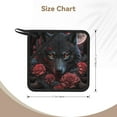 thumbnail image 3 of Pofeuu Rose Full Moon Black Wolf Print Silicone Trivet Mats,Silicone Hot Pads for Kitchen, Silicone Trivets for Hot Pots and Pans, Silicone Hot Pad, 3 of 8