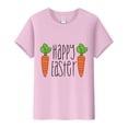 thumbnail image 5 of Prolriy Chemises de Pâques pour Femmes Joyeuses Pâques T-Shirt à Manches Courtes Col Rond Imprimé Lettre Carotte Haut Tenue de Pâques pour Femmes, Hauts pour Femmes Rose TTTG, 5 of 5