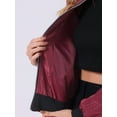 thumbnail image 5 of INSPIRE CHIC Women's Coat Casual Zip Up Bomber Jacket Windbreaker Outerwear with Pockets XL Wine Red, 5 of 7