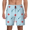 thumbnail image 2 of Goofa Syringe And Red Cross Printed Men's Swim Trunks Board Shorts Quick Dry Mens Swimming Trunks with Compression Liner,Breathable Fit Hawaii Beach Shorts-XX-Large, 2 of 9