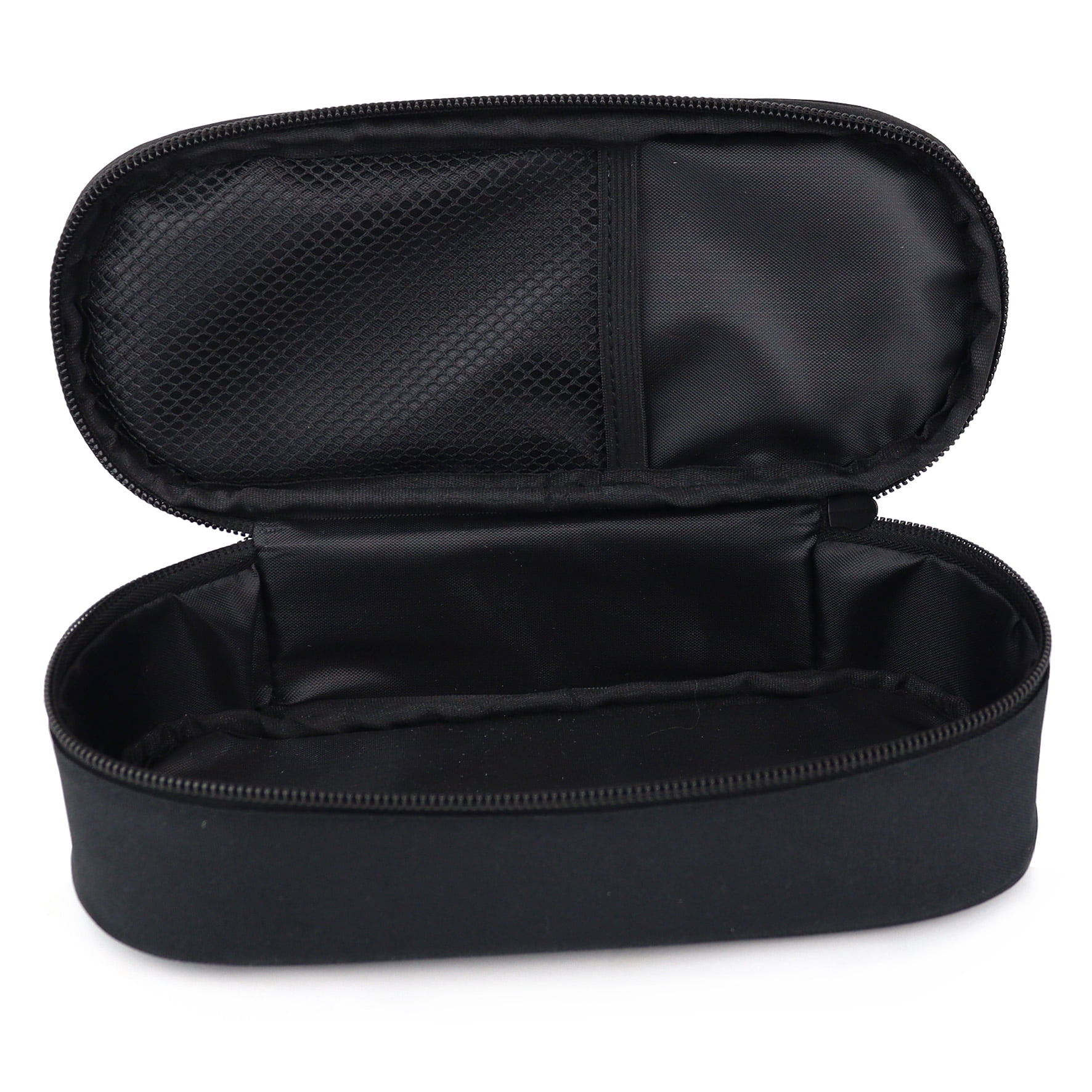 Pen+Gear Sporty Oblong Pencil Pouch with Slip Pocket, Black Polyester, College and High School