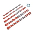 thumbnail image 3 of Unique Bargains 5pack Masonry Drill Bit Set, 3/16' to 1/2' Carbide Ceramic Drill for Ceramic Tile Orange, 3 of 6