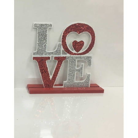 7.75'' X 6.375'' VALENTINE WOODEN LOVE TABLE DECOR