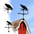 thumbnail image 2 of TERGAYEE Metal Weather Vane,Crow Decoration Roof Weather Vane Garden Courtyard Decoration,for Roof Gardens,Garden Sheds,Homes,Fence Posts,Pergola,Greenhouse,Barn or Shed Weathervane 1pc,Black, 2 of 9