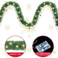 thumbnail image 3 of 16.4ft Lighted Christmas Garland with 50 Led String Lights, Pre-lit Long Artificial Greenery Garlands, Plug in Holiday Decorative Lights for Indoor Outdoor Decor (Warm White, Green), 3 of 8