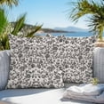 thumbnail image 5 of Farmhouse Black Waterproof Outdoor Throw Pillow Covers 16''x16'' Pack 2, Pillow Cases Throw Cushion Cover with Zipper, Vintage Flower Leaf Botanical Plant Washable Pillowcase for Poolside Sofa, 5 of 9