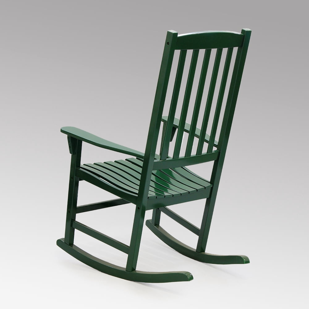 Monstay Solid Wood Outdoor Rocking Chair, Hunter Green
