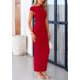 thumbnail image 4 of Vestido largo PRETTYGARDEN para mujer, verano 2025, con un solo hombro, rojo, 4 of 9