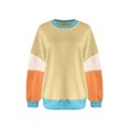 thumbnail image 3 of hxobax Womens Cute Fall Sweatshirt Colorblock Long Sleeve Crewneck Pullover Tops Trendy Sweatshirts, 3 of 5