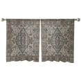 thumbnail image 7 of Sheer Curtains 54 inches Long, Mysterious Retro Totem Flower Printing Light Filtering Sheer Window Curtains Rod Pocket Voile Drapes for Bedroom Living Room, 52"W x 54"L 2 Panels, 7 of 7