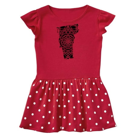

Inktastic Vermont Silhouette Mandala Gift Toddler Girl Dress