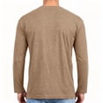 thumbnail image 5 of Long Sleeve Shirt Men Trendy Crew Neck Solid Color Tshirts Breathable Lightweight Regular Fit T Shirt for Athletic Casual Travel Light Brown XL, 5 of 6