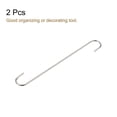 thumbnail image 3 of Unique Bargains S Hanging Hooks Extra Long Steel Hanger Matt Silver 12inch/300mm, 3 of 8