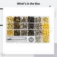 thumbnail image 5 of Juego de 400 botones a presión de cuero, botones a presión de metal con herramientas de ajuste, acabados en bronce, plata y dorado, suministros para manualidades de cuero para proyectos de bricolaje,, 5 of 5