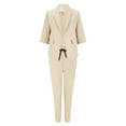 thumbnail image 4 of Ensemble de Costume de Bureau pour Femmes Pantalon Costume Pantalon Costume Pantalon 2 Rompers avec Train pour Femmes Ensemble de Costume Deux Pièces Robe Unie pour Femmes Ensemble Ajusté Chandails Sportifs Tenues Pantalon Costume, 4 of 5