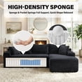 thumbnail image 4 of Aukfa 96" L-Shaped Cloud Sectional Sofa, Modular Boneless Couch with Deep Seat&Right-Facing Chaise for Living Room, Corduroy, Black, 4 of 8