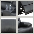 thumbnail image 5 of Lifestyle Furniture Provo 3-Pieces Faux Leather Recliner Sofa Set in Black, 5 of 6