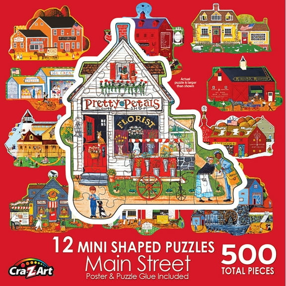 Cra-Z-Art Multi-Shaped 500-Piece Main Street Jigsaw Puzzle
