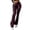 Wine, variant on AHTJRT Leather Pants for Women Midweight Flare Bottoms with Pockets Metallic Retro Style Waterproof Motorcycle Full Length Trousers Brown L