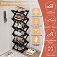 thumbnail image 5 of BEJOLO 5 Tier Stackable Shoe Rack – Flexible & Freestanding Shoe Organizer – Natural Bamboo Shoe Shelf for Closet, Entryway, or Bedroom – Space-Saving Design, Adjustable Shelves, 5 of 7