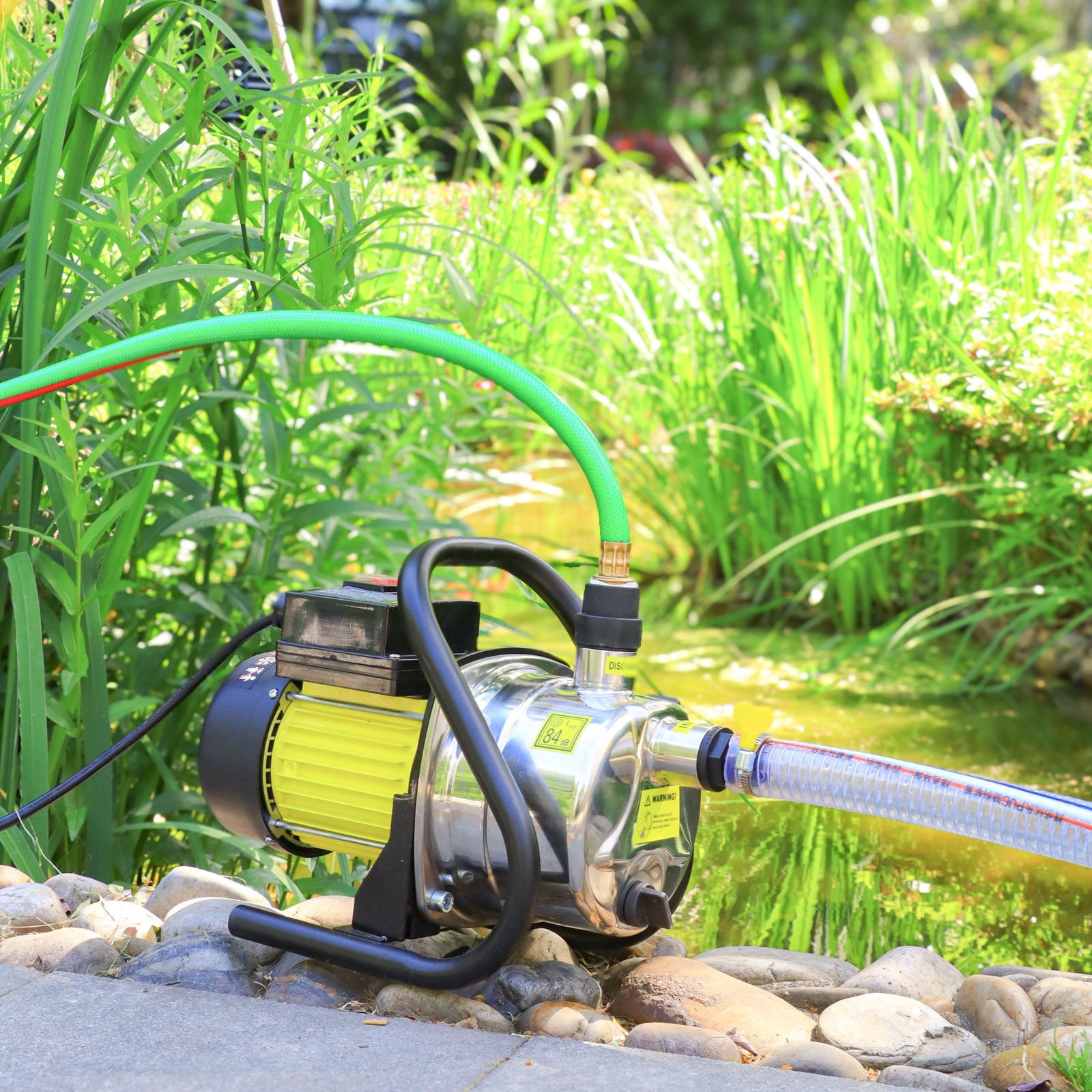 Electric Water Transfer Pump 110V Garden Booster 1.6HP 1600GPH for Shallow Well, Pools, Irrigation, Lawn Sprinkler System