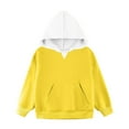 thumbnail image 3 of SonxaHe Big Girls Hoodies and Sweatshirts Long Sleeve Casual Pullover Spring and Fall Hoodie Witn Pockets Yellow,Sized 11-12, 3 of 6