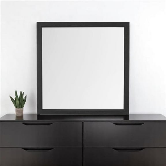 HomeRoots 564646 40 in. Gray Square Wood Framed Accent Mirror