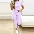 thumbnail image 2 of Blusa de manga corta para mujer Tops Traje deportivo Yoga Fitness Top Plus Pantalones Fridja  hjk2313, 2 of 6