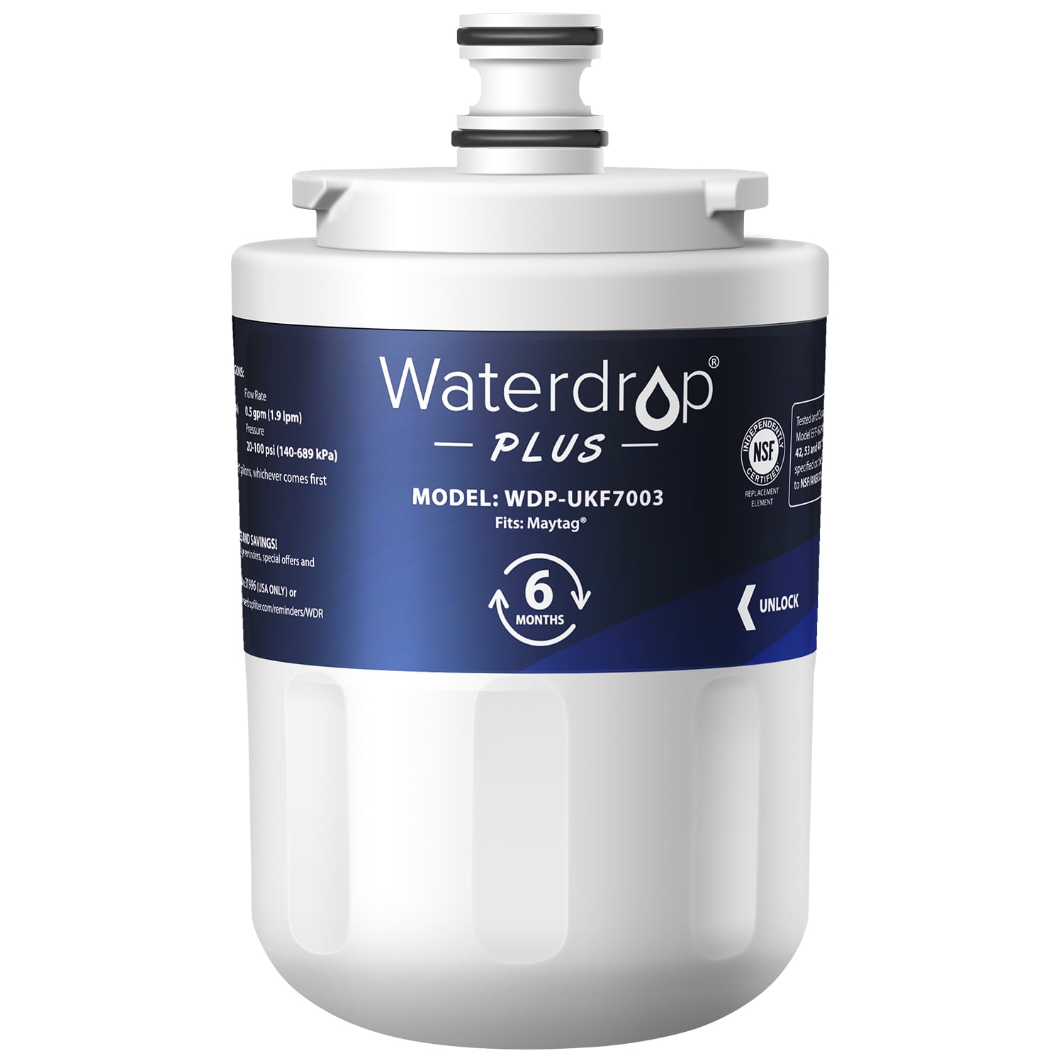 Waterdrop Plus UKF7003 Fridge Water Filter Replacement for Maytag 
