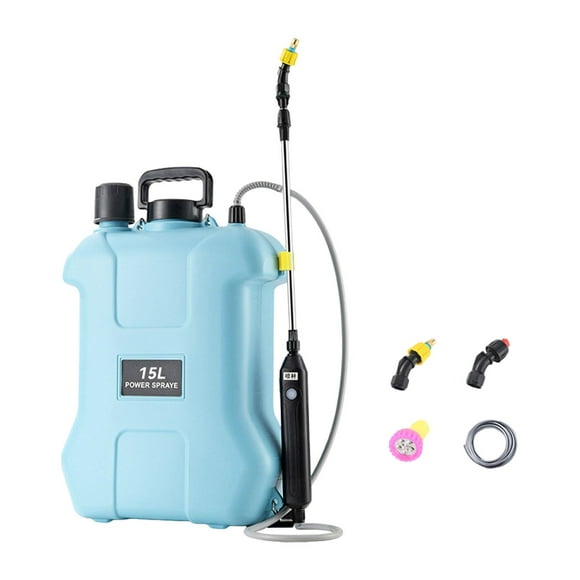 Pulverizador de mochila con funcionalidad eléctrica y varilla ajustable para uso agrícola 15L Azul