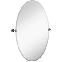 Hamilton Hills Large Pivot Oval Mirror with Polished Chrome Wall Anchors | Silver Backed Adjustable Moving & Tilting Wall Mirror | 24" x 36" Inches