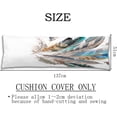 thumbnail image 4 of Feathers Body Pillow Cover Rustic Ethnic Aztec Tribal Watercolor Feather Long Pillowcase with Zipper Decorative Soft Cushion Bedding Pillow Cases for Couch,Sofa,Home Gifts 20"x54",White Blue Brown, 4 of 4