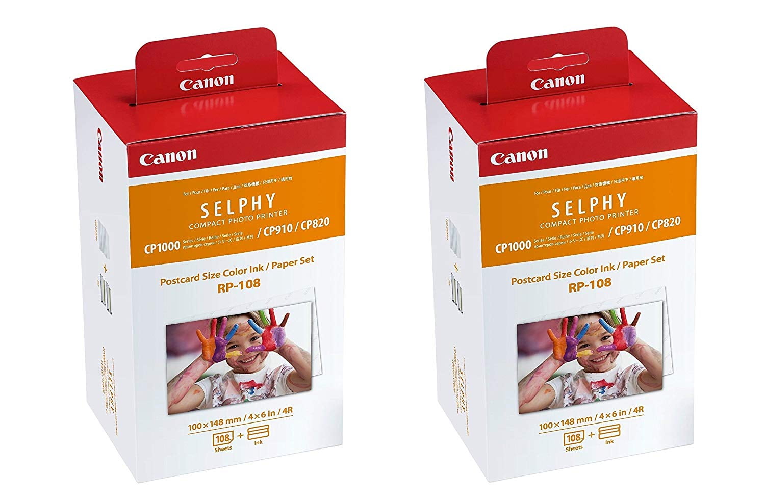 2 Ink Toners / 108 Paper Sheets Compatible with Canon SELPHY CP820 CP1200 CP1300 Compact Printers Canon RP-108 / RP108 Color Ink Paper Set CP910 CP1000 